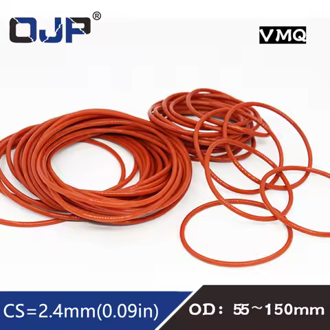 Red Silicon Ring Silicone/VMQ O ring 2.4mm Thickness OD55/60/65/70/75/80/85/90/95/100/150mm Rubber O