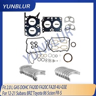 Full Gasket Set & STD 0.25 0.5 Bearing Kit Fit 2.0 L GAS DOHC FA20D FA20C FA20 4U-GSE For 12-21 Suba