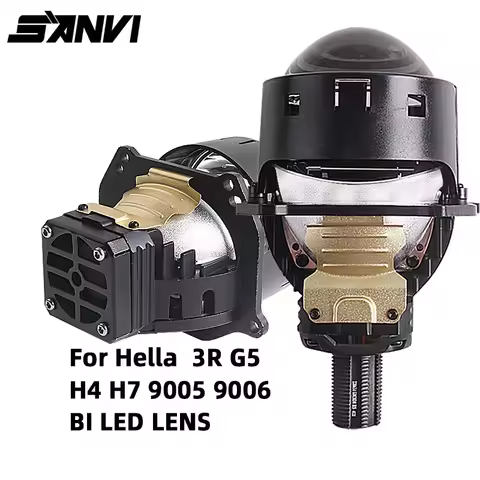 SANVI 3.0 Bi LED Projector Lens Headlight For Car 55W 5500k Auto H4 H7 9005 9006 LED Lense Headlamp 