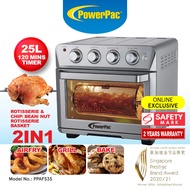 PowerPac 25L Air Fryer Oven With Rotisseries , Air Fryer Basket &amp; Bin(PPAF535)