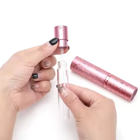 Portable Aluminium Oxide Perfume Bottle Empty Refillable Cosmetic Container Rotate Relievo 10ml Trav