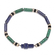 Vòng tay hạt bạc hình gấu đen trắng APM Monaco