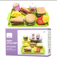 FUNToy 27pcs berpura-pura bermain makanan Set mainan rumah Sandwich kentang goreng Burger simulasi m