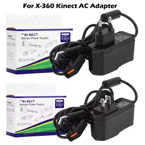 1PCS NEW AC Power Supply 100V-240V Kinect AC Adapter USB Charging Charger For Xbox 360 / Slim Kinect