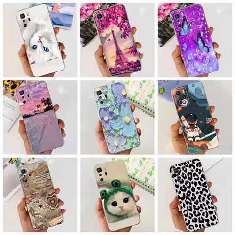 For Xiaomi Poco X3 GT Case Cover PocoX3 X 3 GT 5G Flower Transparent Soft TPU Silicone Phone Case Fo