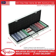SIMPLYBEST 500 Chips Poker Game Set With Aluminum Case Poker Card Casino Games Poker Chips