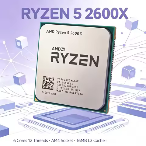 AMD Ryzen 5 2600X Ultra Fast Processor R5 2600X 3.6GHz AM4 CPU 6 Core 12 Thread 95W Gaming Without P