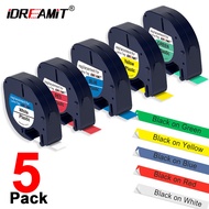 Letratag 5-Pack  91335 Label Tape Refills 91331– 91201 Compatible With Dymo LT100H LT100T LT200B, 1/