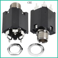CRE 1PC 2PCS 5PCS 6 35MM  Microphone Female Socket 50V 0 5A（VA）Audio Jack 5-pin In-line Vertical Mic