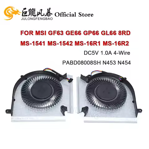 4PIN DC5V 1.0A New Laptop CPU GPU Fan For MSI GF63 GE66 GP66 GL66 8RD MS-1541 MS-1542 MS-16R1 MS-16R