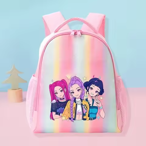 School Rainbow KPOP Demon Hunters Backpack Rumi Mira Zoey Girl Student Backpack Anime Movie Women Tr