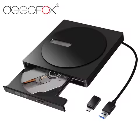Deepfox USB 3.1 Type C/USB3.0 External CD DVD RW Optical Drive DVD Burner DVD Writer Super Drive For