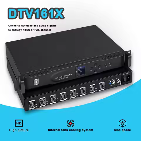 16-Channel TV Analog Modulator, Hdmi to RF, Hotel TV Equipment with PAL B/G NTSC Modulation RF Modul