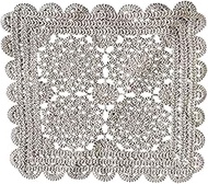Vivienne WK0612L1 Doilies, 9.4 x 9.4 inches (24 x 24 cm), Beige, Machine Made Series Square Embroide