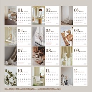 Modern Horizontal Desk Calendar 2024 Aesthetic Premium Quality Spiral