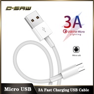 C-SAW Micro USB Cable 3A Fast Charging Data Cable Wire Cord For Samsung j5/Galaxy J6 Huawei nova 2i/3i/mate 8 Xiaomi Redmi Oppo A83/A5s/f7 / f11 Vivo y11/ y53/ y95 Android Mobile Phone
