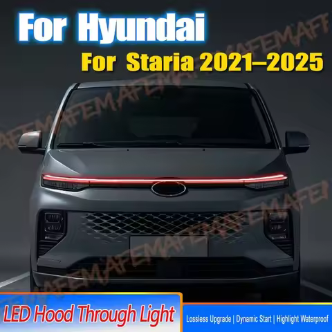 For Hyundai Staria 2021-2025 Car Hood Daytime Running Light Strip With Start Scan Car Decorative Atm