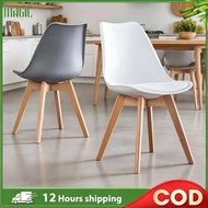 Curvy Nordic Chair PU Leather Material Solid Wood Leg Modern Dining Chair Eames Lounge Kerusi Makan 
