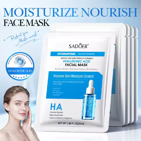 SADOER Hyaluronic Acid Hydrating Facial Masks Moisturizing Enhance Radiance Improve Dry & Rough Anti