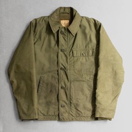 < White Wood 11 > 70S US NAVY A2 DECK JACKET Army Green B