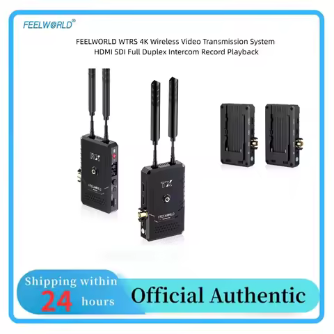 FEELWORLD WTRS 4K Wireless Transmission Kit Full Duplex Intercom Record Playback Lightweight Mountab
