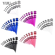 [YIJU] 18Pcs Acrylic  Kit Tapers Tunnels and Plugs 14G-00G Ear Stretching Starter  Jewelry