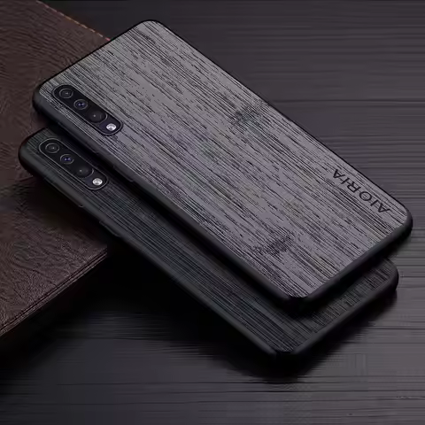 Samsung Galaxy A50 Case for Samsung Galaxy A50 A70 A50S A30S A40 A10 Funda Bamboo Wood Pattern Leath