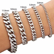 Stainless Steel Bangle Cuban Fashion Jewelry Bracelet for Men Women