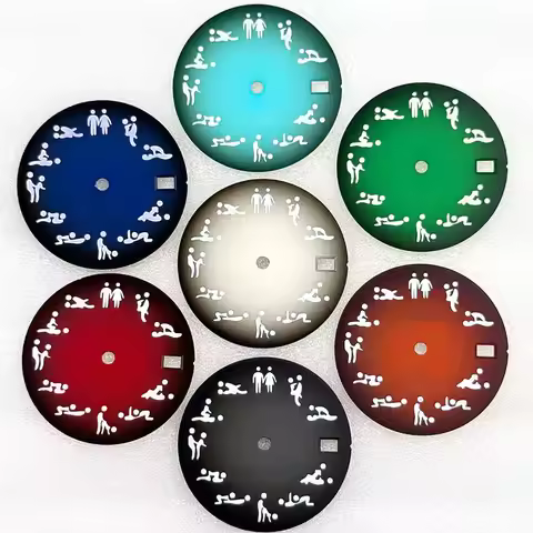 28.5mm Fun Posture Single Calendar Gradient Watch Dial C3 Green Night Light Suitable for NH34 NH35 4