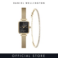 Daniel Wellington Gift Set - Quadro Mini 15.4x18.2mm Evergold Gold Onyx + Classic Tennis Bracelet Gold - Gift set for women - DW Official - Watch &amp; Jewelry set