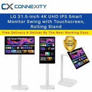 LG 31.5-inch 4K UHD IPS Smart Monitor Swing with Touchscreen Rolling Stand 32U889SA-W LG Smart Monit