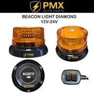 【DIAMOND LED】Beacon Warning Light | Yellow | 12V–24V | Lampu Kuning Emergency | Lampu Beacon