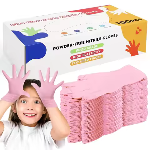 Kids Nitrile Disposable Gloves for 6-15 Years Children Latex Free Cleaning Gloves for Kids Crafting
