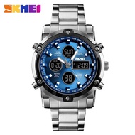 SKMEI 1389 Original Jam Tangan Pria  Silver Blue - Waterproof - Free Box