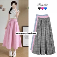 Long plaid skirt, maxi plaid skirt- 1111