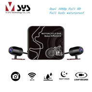 VSYS SYS Full body กันน้ำรถจักรยานยนต์ Dash กล้อง dual 1080p FHD ความละเอียดด้านหน้าและด้านหลัง nigh