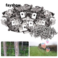 FAYSHOWSG 100pcs Fence Clamp Chain Link Fence Ties Cattle Panel Chicken Wire Fencing Metal Fence