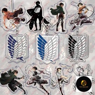 Attack on Titan keychain with badge and super cool characters Levi Eren Hange Mikasa Handbag decorat