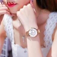 OLEVS  woman watch Original Waterproof magnet rose gold strap Roman calendar wrist watch Fashion Lux