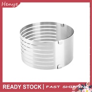 Henye 6-8 Inch Cake Cutter Stainless Steel Adjustable Layered Mousse Pastry Baking Tool for Birthday