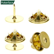 POKERFACE 50Pcs Gold/Silver Tie Tacks Blank Pins with Clutch Back 10mm Pad and 8mm Post B4Z6
