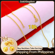 Limited Today 100% Original 18K Saudi Gold Pawnable Necklace for Women Ripples of Water Snake Chain Necklace Fashion 18 K Neck Lace for Men Couple Necklace Korean Style Jewelry