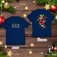 HOHOHO Santa Skate 2 Cotton Combed Christmas T-Shirt