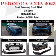 PERODUA AXIA 2023 GR STYLE FRONT BUMPER&FRONT SKIRT WITH PAINT - MATERIAL FIBER BODYKIT