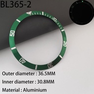 36.5mm Aluminium Curved Retro Watch Bezel insert Fits Vintage Submariner ForNH35 Watch Accessories C