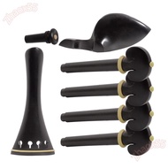 ZHAOX Violin Accessory Parts Set, Ebony Material 4/4-3/4 Size violin tailpiece Set, Professional Com