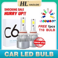HL 2Pcs C6 LED Headlight [6000K] White 9005/9006/H1/H11/H3/H4/H7 Fog Light Bulb Fog Lamp H27