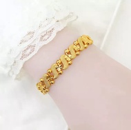 Emas gelang hongkong manik-manik bulat emas asli