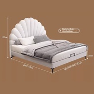 HOMIE LIFE เตียงนอน 6 ฟุต 5 ฟุต leather bed Shell เตียงมินิมอล luxury double bed H53