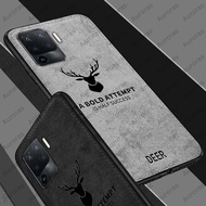 Oppo Reno 5f Case Oppo A94 Softcase DEER Jeans Canvas DEER Head Motif Back Cover